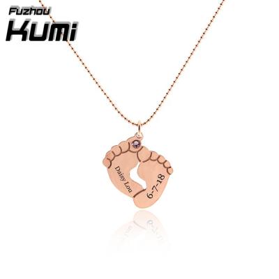 China Necklaces Jewelry Wholesale 925 Supplier Girl Fashion Jewelry Silver Chinese Baby Foot Necklace for sale