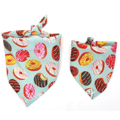 China Medium Donut Printed Bandana Scarf Pet Supplies Viable Bestselling Pet Cotton Bandanas Small Dog Bandana Scarf Dog Scarf Dog Collar for sale