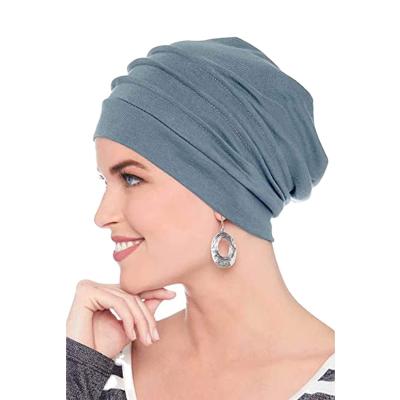 China Wholesale Casual Double-Layer Satin Nighthats Soft Lining Fashion Women's Slouchy Satin Striped Beanie Hats Winter Hat for sale