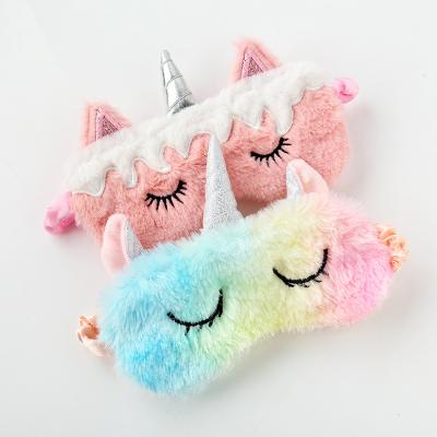 China Sunscreen Unicorn Spot Eye Mask Plush Shade To Help Sleep Eye Mask Nap Travel Eye Mask for sale