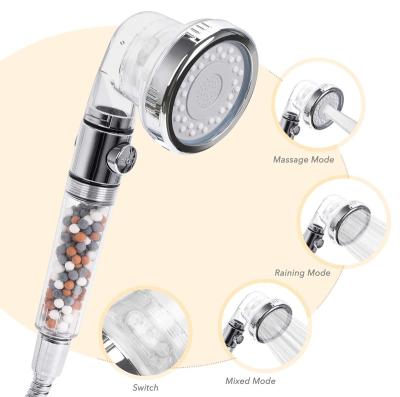 China Water Saving 3 Modes Hand Held Ion High Pressure Adjustable Filter 3-Layer Hand Held Filtration Shower Head Free Shower for sale