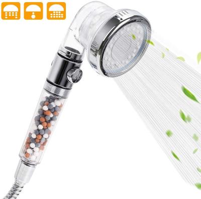 China Needle Free Negative Ion Purifying 3 Style Shower Head For Bathroom for sale