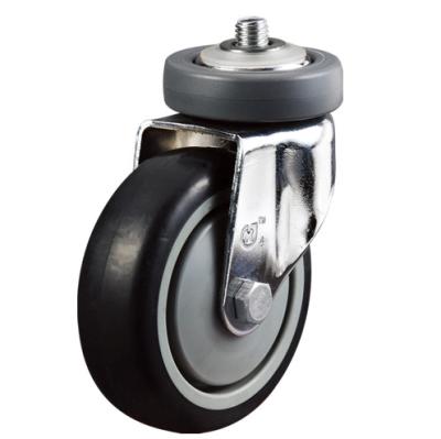 China Low Noise Factory Purchasing 4 Inch Trolley Cart Wheel Swivel Threaded Stem Tape Caster for sale