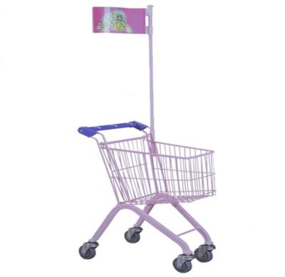 China Convenience 100L Supermarket Kids Shopping Cart Kids Small Metal Shopping Trolley for sale