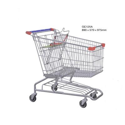 China Unveiling Factory Price Supermarket Shopping Cart With 4 Wheel Shopping Trolley for sale