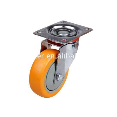 China Building Material Stores Locking Caster Wheels With Total Brake Roller Rubber Iron Caster for sale