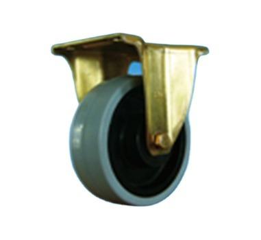 China Pneumatic Rubber Rigid Caster Fixed Caster 125mm Without Brake 150Kg Capacity for sale