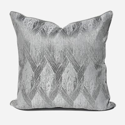 China Nondisposable Modern Light Luxury Modern Gray Pattern Nondisposable Bedside Pillow Sofa Room Bedside Living Room Geometry Cushion Back Pillow Case for sale