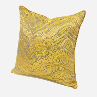 China Size Nondisposable Yellow Pillow Bedside Stripe Cushion Cover Cushion Office Sofa Living Room Room Pillow Cover Yellow for sale