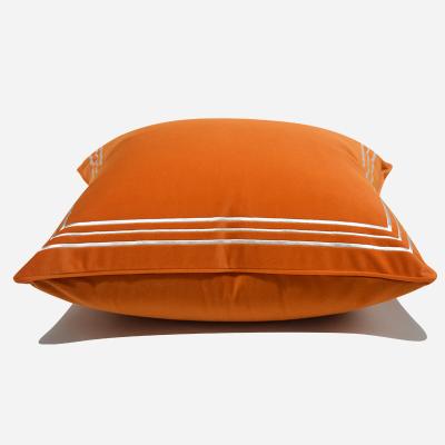 China Nondisposable Modern Simple Orange Square Pillow Geometric Pillow Without Core Villa Model Room Soft Pillow Case for sale