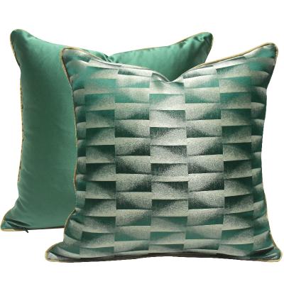 China Nondisposable Modern Simple Pattern Green Bedside Living Room Bedroom Living Room Pillow Cover Soft Green Pillow Cover for sale