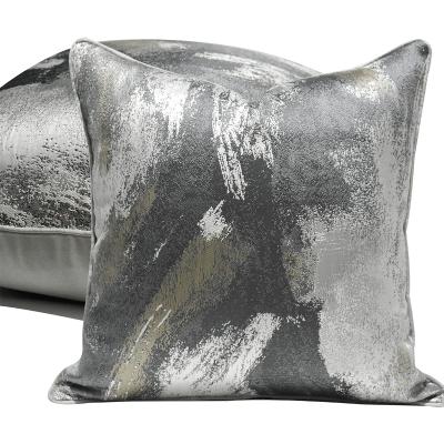 China Nondisposable Light Luxury Abstract Square Living Room Pillow Case Sofa Pattern Art Room Decoration Soft Pillow Case Hotel Modern Pattern for sale