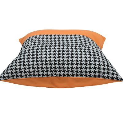 China Nondisposable Modern Simple Chinese Style Pattern New Square Pillow Case Thousand Bird Orange Splicing Sofa Pillow Can Be Customized for sale