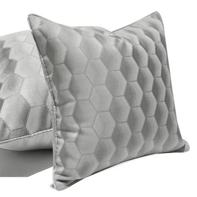 China Nondisposable Modern Simple Gray Geometric Pillow Cover Living Room Bedroom Sofa Pillow Cushion Cover for sale