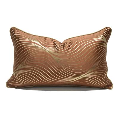 China Nondisposable Light Luxury Rectangular Pillow Case Cafe Gold Backrest Pillow Cushion Cushion Living Room Without Core Can Be Customized for sale