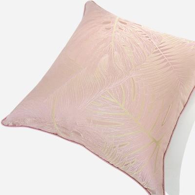 China Nondisposable Wholesale Flower Pink Jacquard Factory Decorative Pillow Case Suitable For Home Hotel Soft 50 Apparel Custom for sale