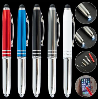 China Supply of LED light pens, touch aluminum tube light pens,  school metal pen with aluminum poles Advertising pen for sale