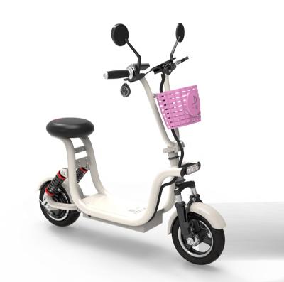 China 400W DC 8A lithium battery steel brushless electric scooter, E-bike for sale