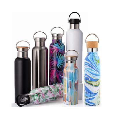 China 2020 Water transfer Custom Bulk stainless steel water bottles Double wall insulated with Portable handle lid for sale