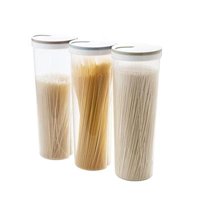 China Rotary cover kitchen storage bottle quantitative spaghetti transparent plastic food kitchen storage bottle jar for sale