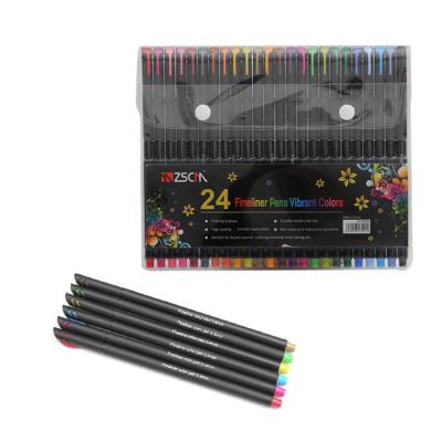 China Recommended Drawing/Painting/Coloring Marker Pen 24 Multi Color Pen Multi Color Fineliner for sale