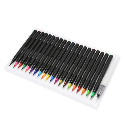 China 20 Colors Drawing/Painting/Coloring Watercolor Brush Marker Pens Water Coloring Brush, Nylon Felt Color Tip Brush Pens Real, Watercolor Brush Set for sale