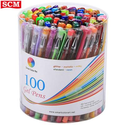 China Glitter 100 Unique Colors Gel Pens for Adult Coloring Books Art Markers Gel Pen Kits for sale