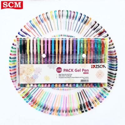 China Pen Tray Set Color Pencils School Arts Drawing Craft Glitter 100 Gel Pack for sale