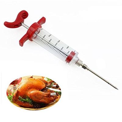 China Viable 1OZ Meat Marinade Injector Syringe , Poultry Food Chicken Turkey Injector Kit for sale