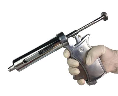 China Veterinary Continuous Revolver 50ml Syringe Gun , Automatic Continuous Metal Injector Gun for sale