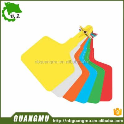 China Used For Single Cattle Ear Tag With Pin TPU Plastic Animal Ear Tag For Cattle In Yellow for sale