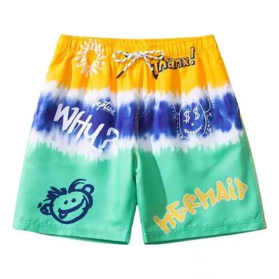 China Anti-wrinkle summer beach custom shorts mens brand hip hop gradient print cartoon loose plus size basketball track casual pants for sale