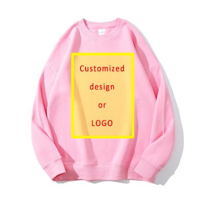 China High Quality Custom Women's White Round Neck Sweater 100% Cotton Anti-Wrinkle Logo Sweater Jogging Wear Plus Size Mens Hoodie for sale