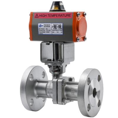 China High Efficiency Double Acting Automated Stainless Steel 2-Piece Flanged Ball Valve for sale