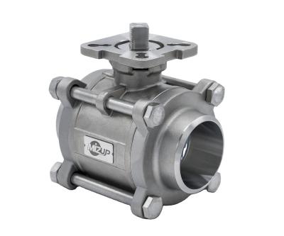 China SS316 3-Piece General Ball Valve Butt Weld End Ball Valve for sale