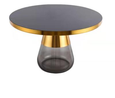 China Modern Casablanca glass top coffee table furniture reproduction smart coffee table in brass gold for sale