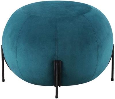 China Eco-friendly Living Room Sofa Stool Velvet Tufted Metal Low Stool For Living Room for sale