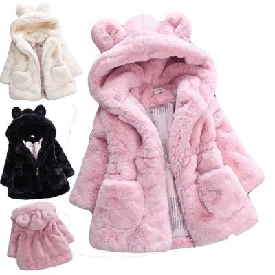 China The Other Winter Baby Kids Girls Hooded Thick Warm Princess Cute Bunny Coat Fleece Jacket Fur Jacket Outerwear Clothes for sale