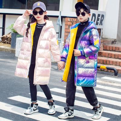 China Other Girls Hood Down Coat Long Sleeve Winter Warm Out Of Polyester Fiber Kids Jacket for sale