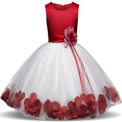 China Breathable Girl Tutu Flower Petals Bow Bridal Dress For Toddler Girl Girls Dress 8 Years Old for sale