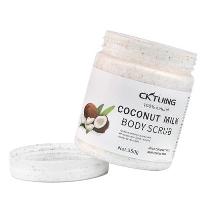 China Exfoliator 350G Natural Coconut Milk Organic Exfoliating Whitening Moisturizing Body Scrub for sale