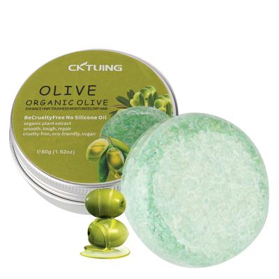 China Hair Cleansing Organic Olive Hair Repairing Hardness Solid Shampoo Bar for sale