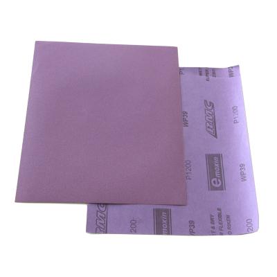 China Purple Waterproof 9x11 Inch Aluminum Oxide Sandpaper Automotive Waterproof Sheets for sale