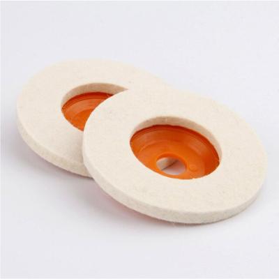 China 100% Felt Buffing Polishing Disc Wheel with Plastic Backing for Stainless Steel for sale