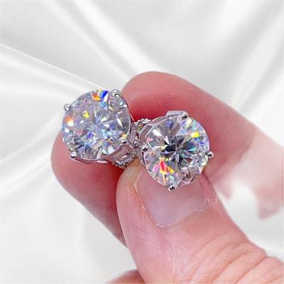 China Wholesale Price Jewelry 925 High Quality Gold D Sterling Silver Earring 14K 18K Other Color VVS1 Moissanite Solid Earring For Women for sale