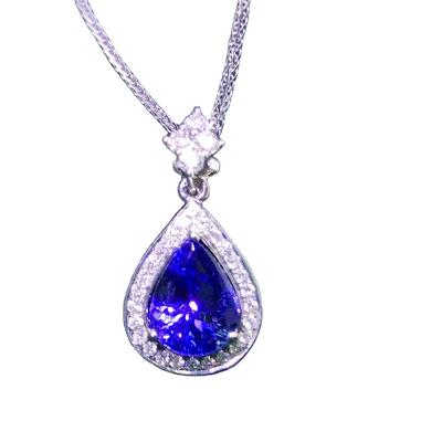 China Fine Vintage Jewelry 14K 18K Solid Gold Jewelry Accessories Customize Rare Gemstone Tanzanite Pendants For Women's Necklace for sale