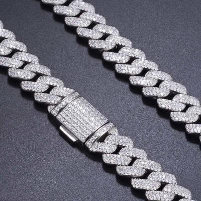 China Hot Sale Fashion Jewelry Pendant Necklace Set Cubai America Link Chain Mossianite Silver Chain 925 Trans-European Necklaces Pendant Wedding for sale