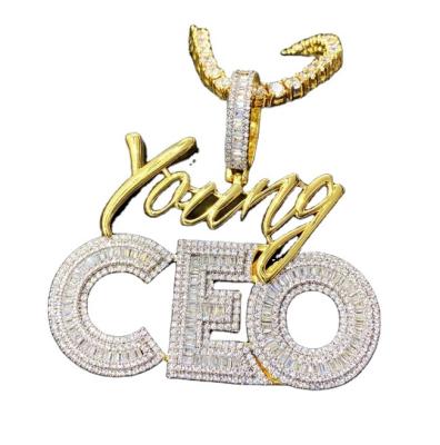 China Factory Price CLASSIC Personalized Bling Pendant Customized Letter Name Necklace Factory Price Chain Necklace Men Women Men Jewelry for sale