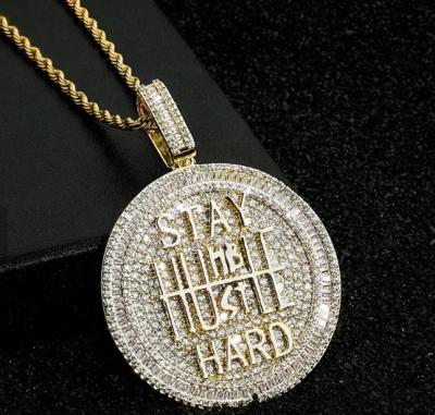 China CLASSIC Personalized Bling Pendant U.S.A.Name Plate Customized Letter Name Necklace 2023 New Style Chain Necklace For Women Men Jewelry for sale