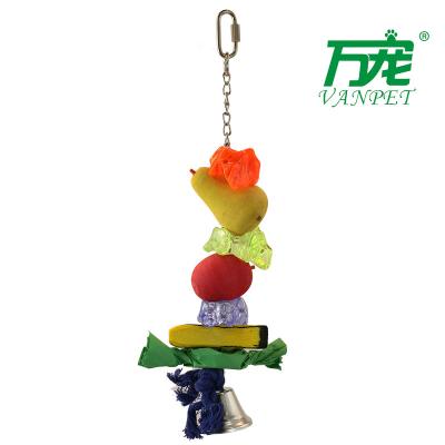 China Factory Direct Sales Parrot Toy Fruit Kabob Parrot Toy Pet Bird Training Accessories Viable Toy for sale